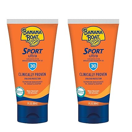 Banana Boat Sport Ultra Sunscreen Lotion SPF 30, Travel Size 3oz Twin Pack, Sweat & Water Resista... | Amazon (US)