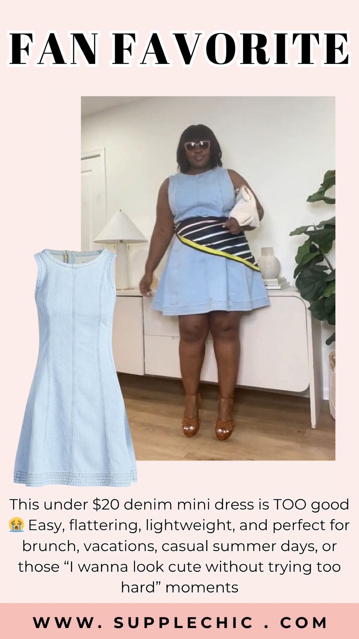 I honestly didn’t expect a $17 dress to look THIS good 😭✨ The fit is flattering, the denim feels lightweight, and it gives that effortless rich girl summer vibe without trying too hard. Definitely one of those throw-on-and-go outfits that still gets compliments. #SummerDress #AffordableFashion #DenimDress #PlusSizeFashion #CasualChic #RichGirlStyle #VacationOutfit #LTKStyle #SummerOutfitIdeas #BudgetFriendlyFashion

#LTKMidsize #LTKSeasonal #LTKootd