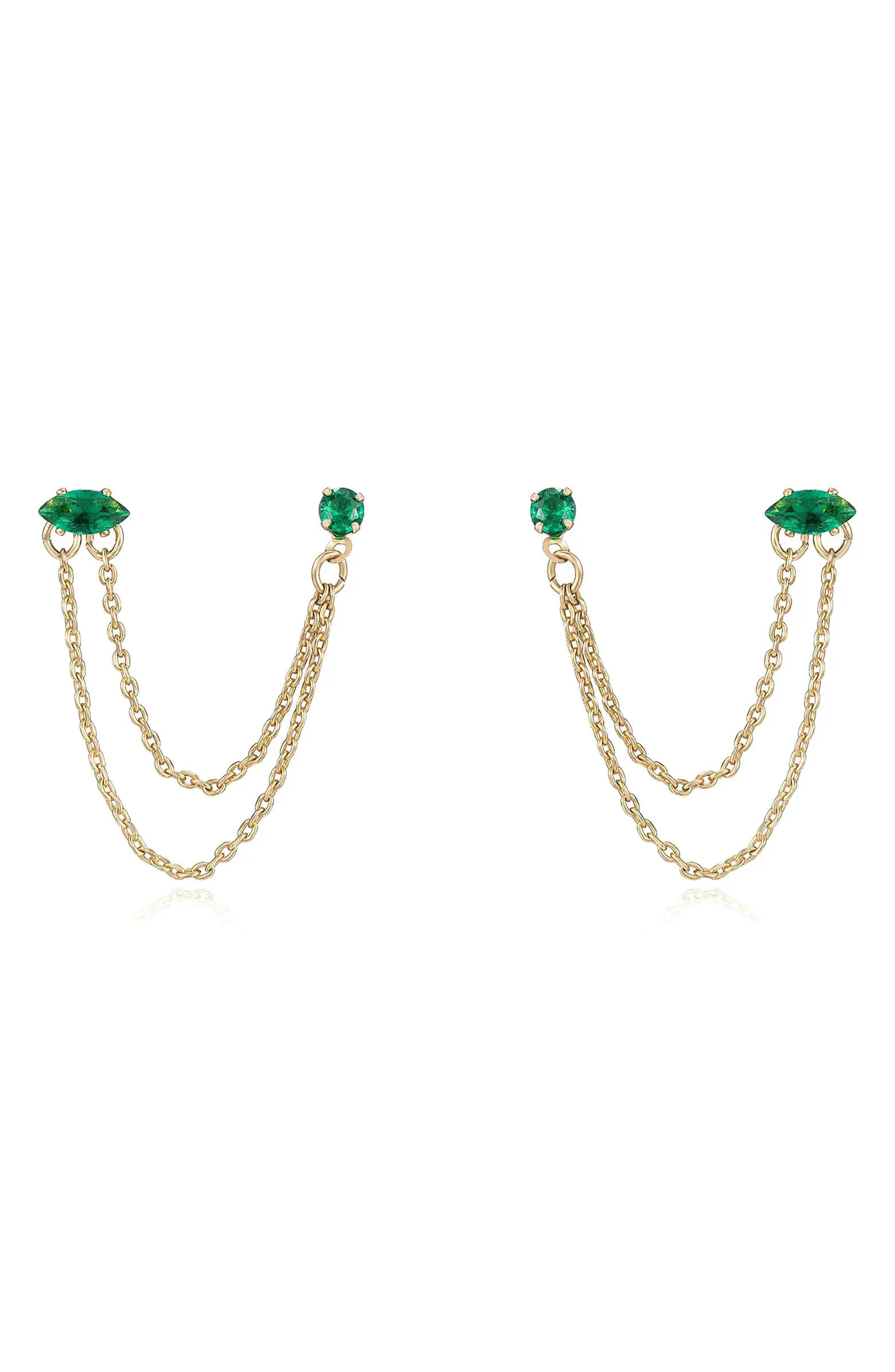 Double Piercing Chain Drop Earrings | Nordstrom