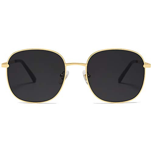 SOJOS Classic Trendy Square Sunglasses for Women Men Cute Big Frame Gold Shades SJ1137 | Amazon (US)