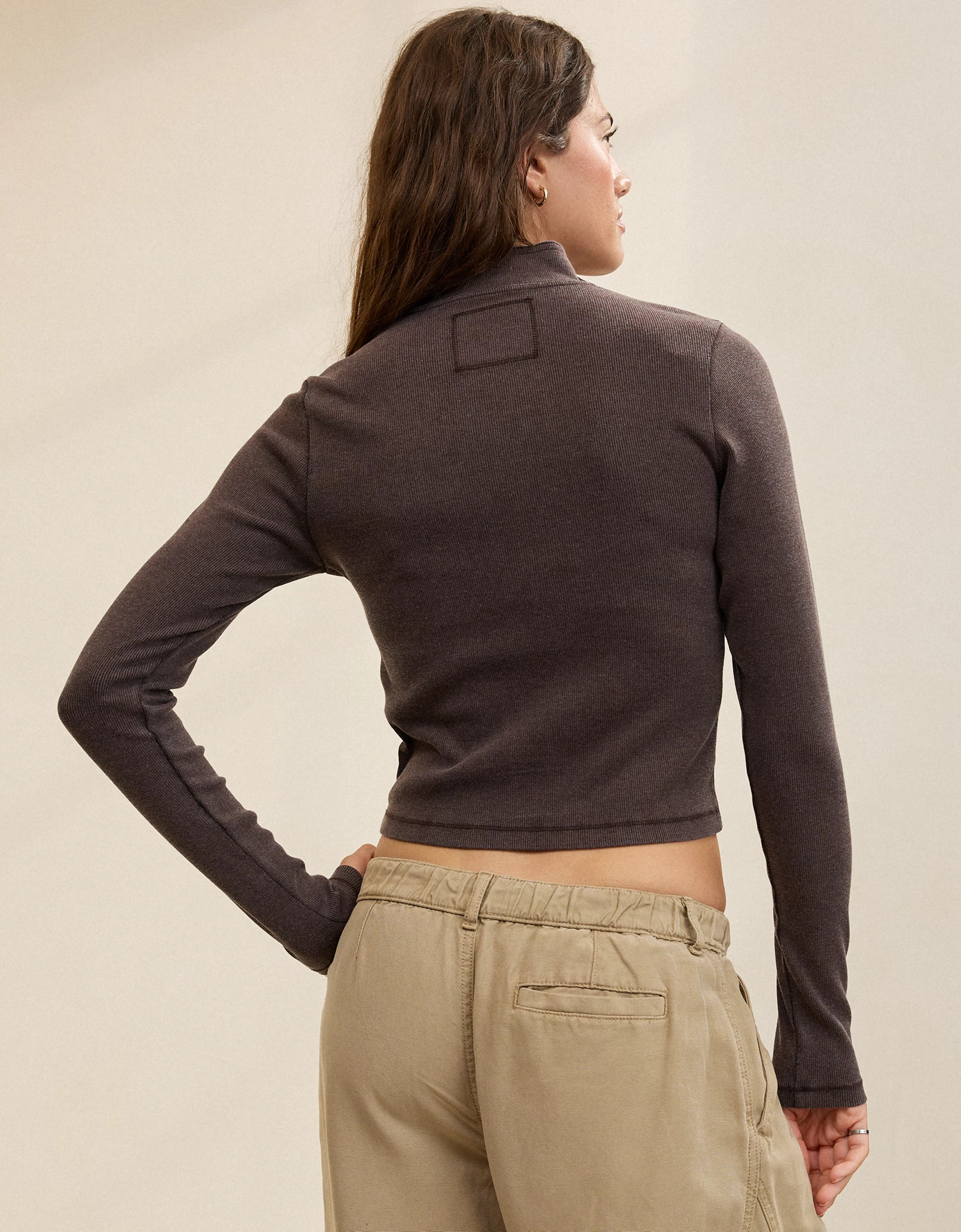 Aerie Long Sleeve Quarter Zip T-Shirt | Aerie