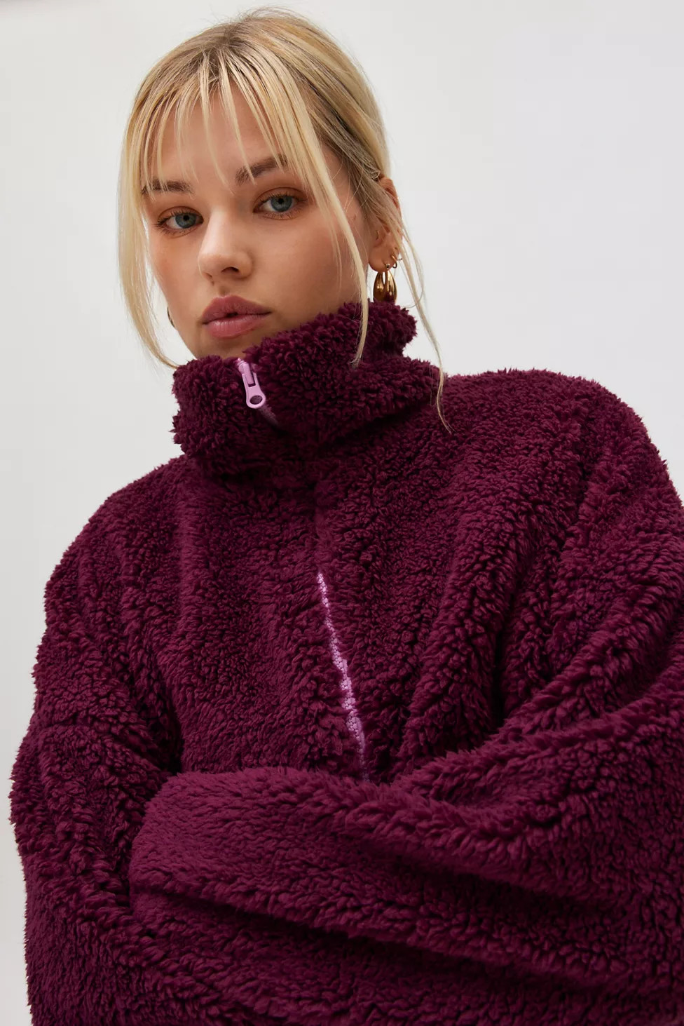 Kimchi Blue Snow Bunny Piled Fleece Zip-Up Jacket | Urban Outfitters (US and RoW)
