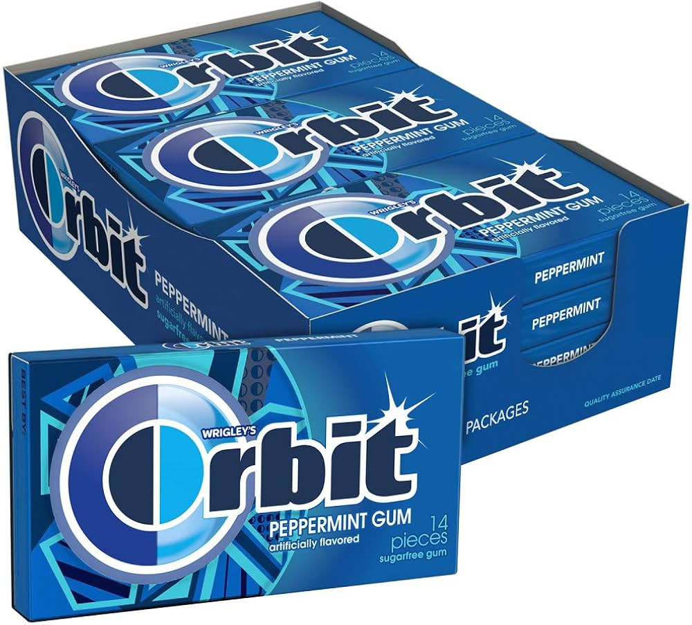 ORBIT Gum Peppermint Sugarfree Chewing Gum, 14 Pieces (Pack of 12) | Amazon (US)