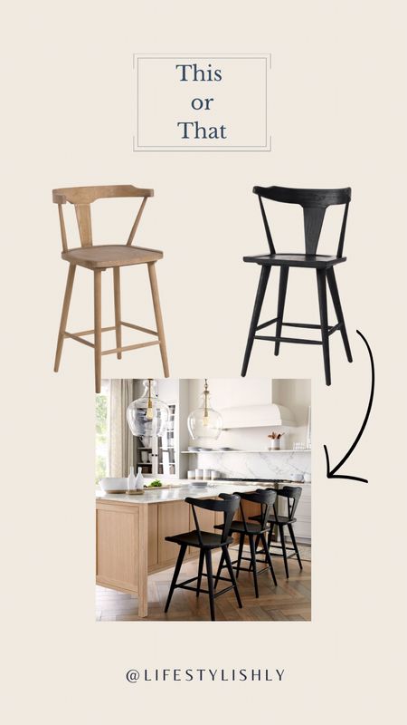 Splurge and save modern farmhouse, counter, stool available in black or neutral, would tone  

#LTKhome #LTKFind