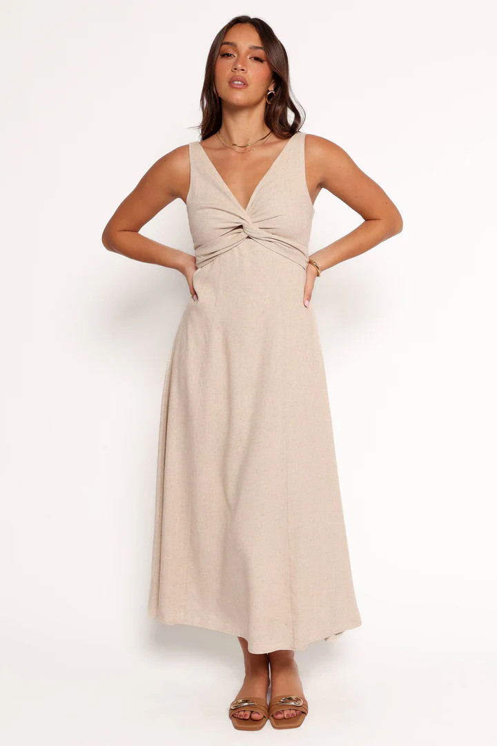 Archer Midi Dress - Oatmeal | Petal & Pup (US)