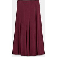 Zara - Satin Wrap Midi Skirt - Burgundy - Xl - Woman | Zara US