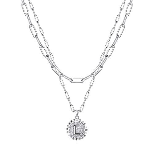 Ursteel Layered Initial Necklaces for Women - 14K Gold Plated Dainty Layering Paperclip Chain Nec... | Amazon (US)