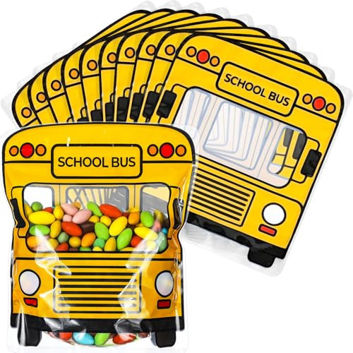 AmazingSpark 40 Pcs School Bus Goodie Bag Teacher Appreciation Cookie Bags Birthday Party Supplies Treat Bags for Back to School Party Favor | Amazon (US)