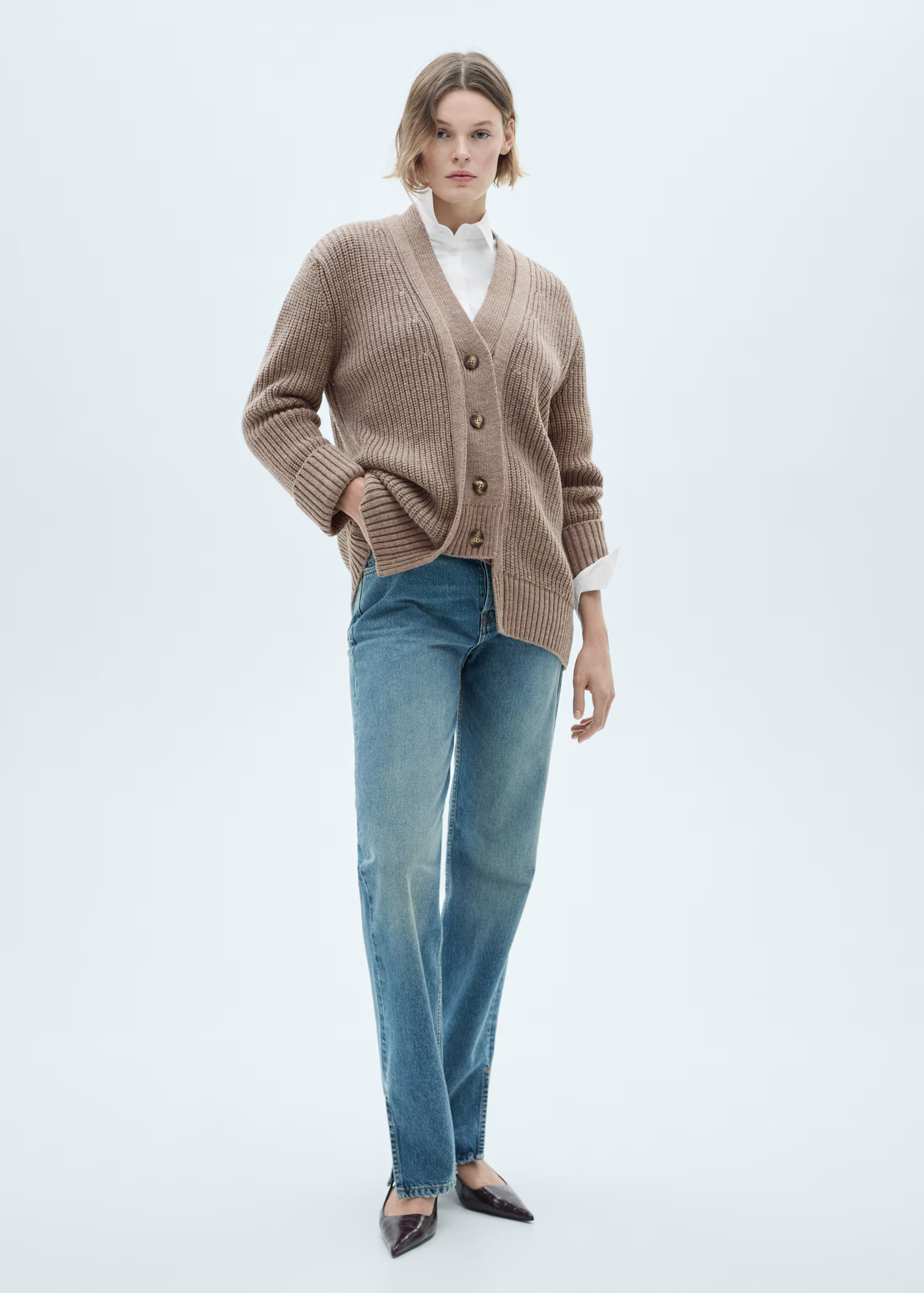 Oversized cardigan with buttons - Women | MANGO USA | Mango (US/MX/AU)