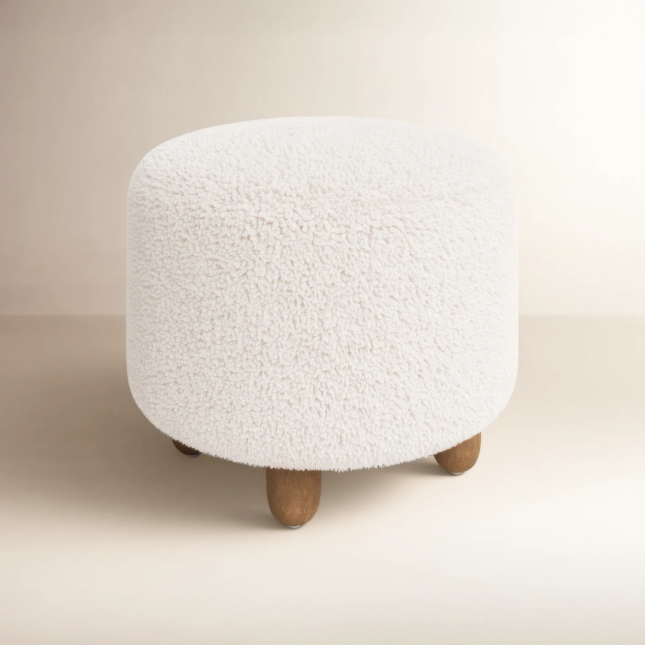 Lillith 22.5" Wide Round Footstool Ottoman | Wayfair North America