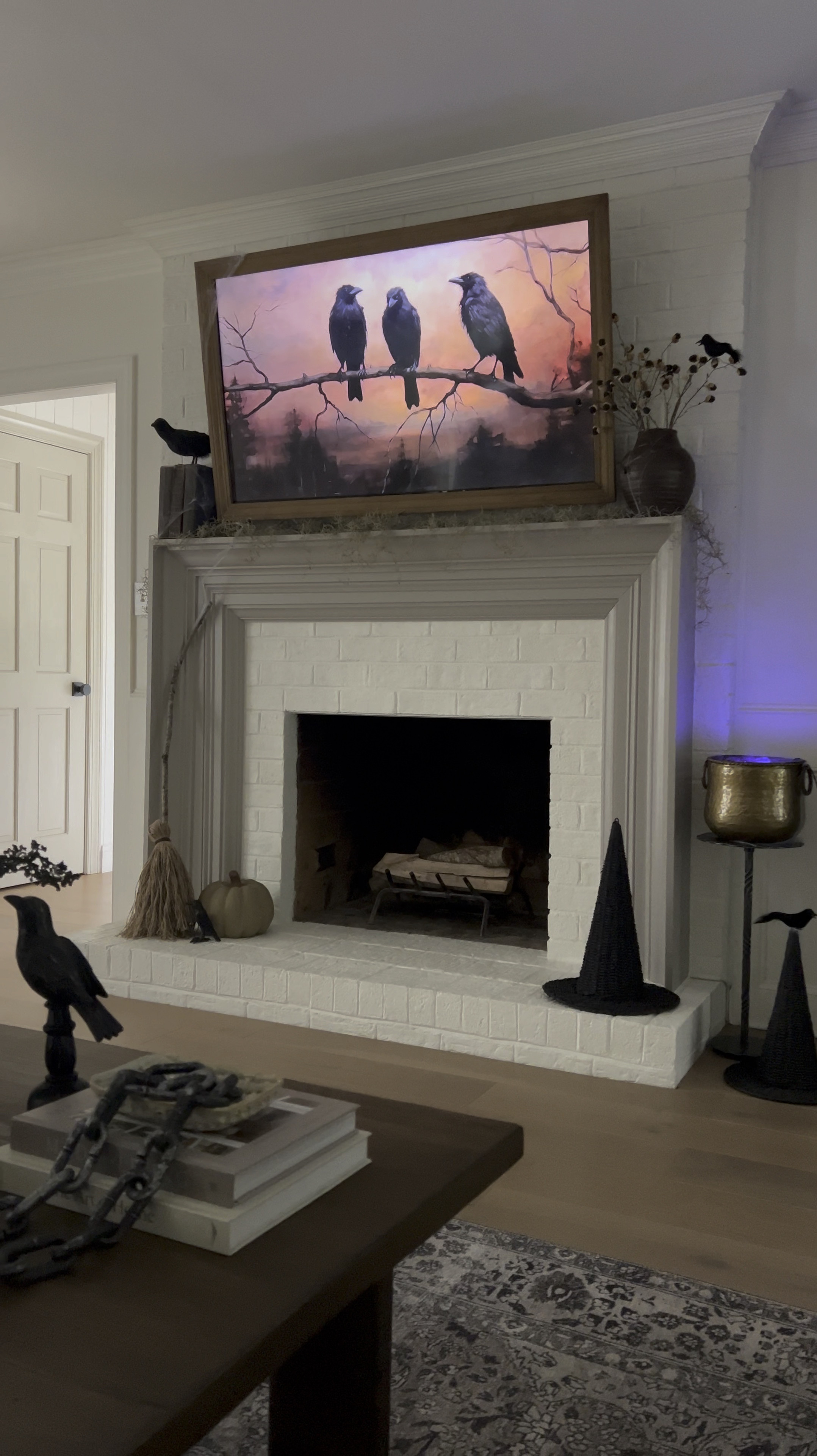 Halloween decor | Halloween mantel | witch hats | skulls | black birds | Halloween garland | Michael’s | Kirklands | pottery barn | hobby lobby | spooky decor | neutral Halloween decor 

#LTKSeasonal #LTKHome #LTKVideo