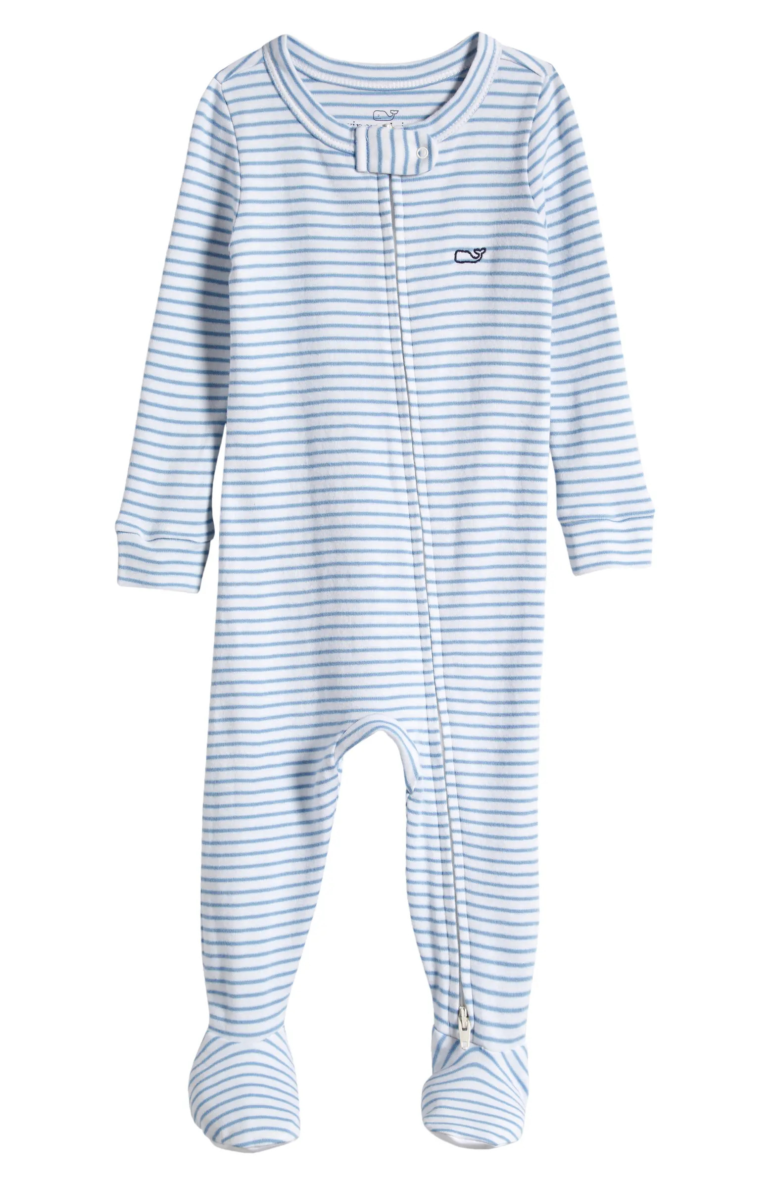vineyard vines Stripe Pima Cotton Footie | Nordstrom | Nordstrom
