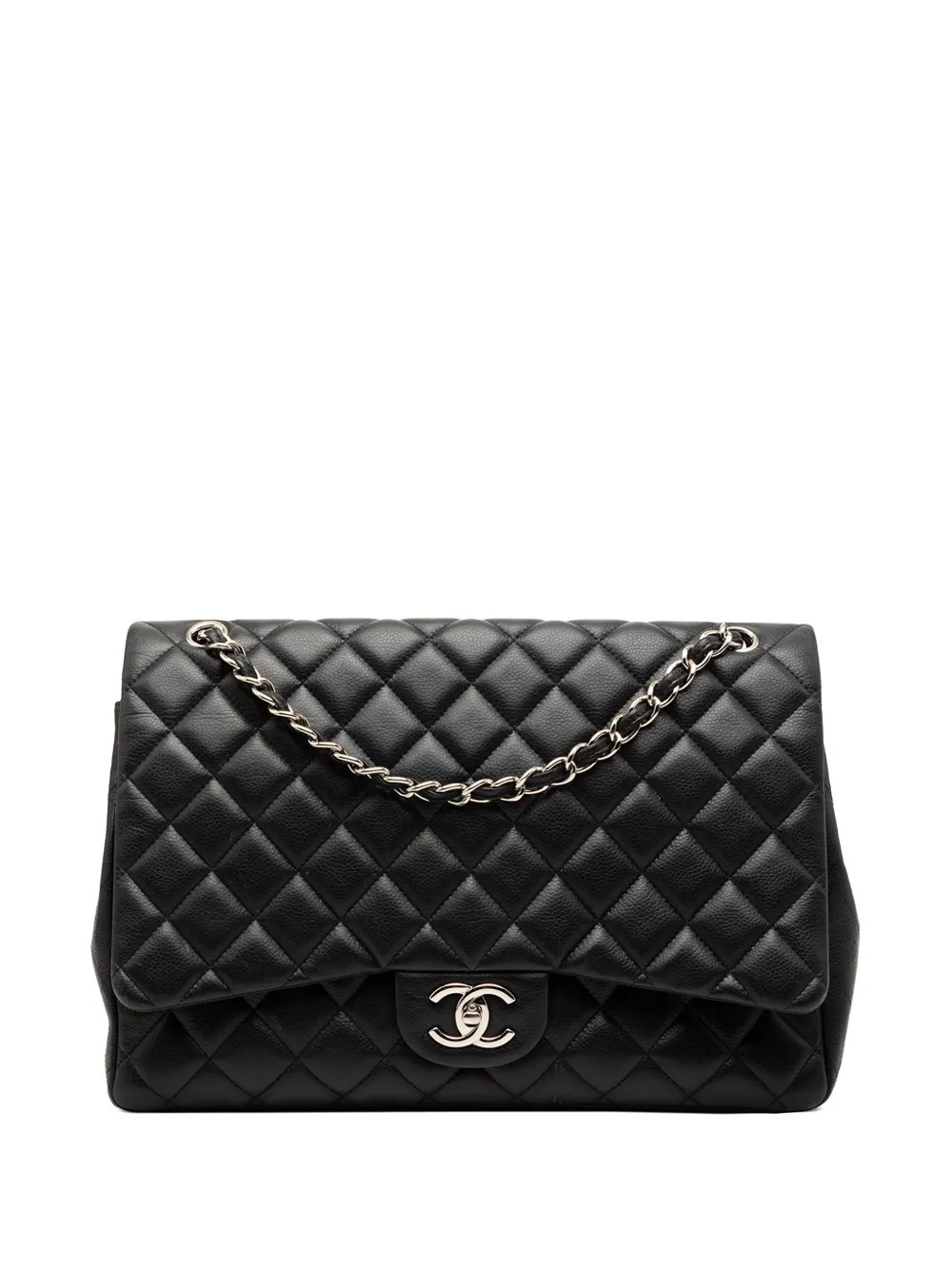 CHANEL Pre-Owned 2010-2011 Maxi Classic Caviar Double Flap shoulder bag - Black | Farfetch Global