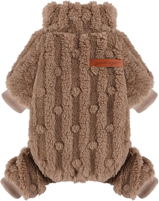 Dog Pajamas for Small Dogs Boy Girl, Turtleneck Pullover Sweater Thick Warm Clothes, Cold Weather... | Amazon (US)