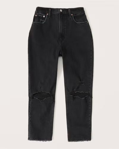 Women's Curve Love Ultra High Rise Ankle Straight Jeans | Women's Bottoms | Abercrombie.com | Abercrombie & Fitch (US)