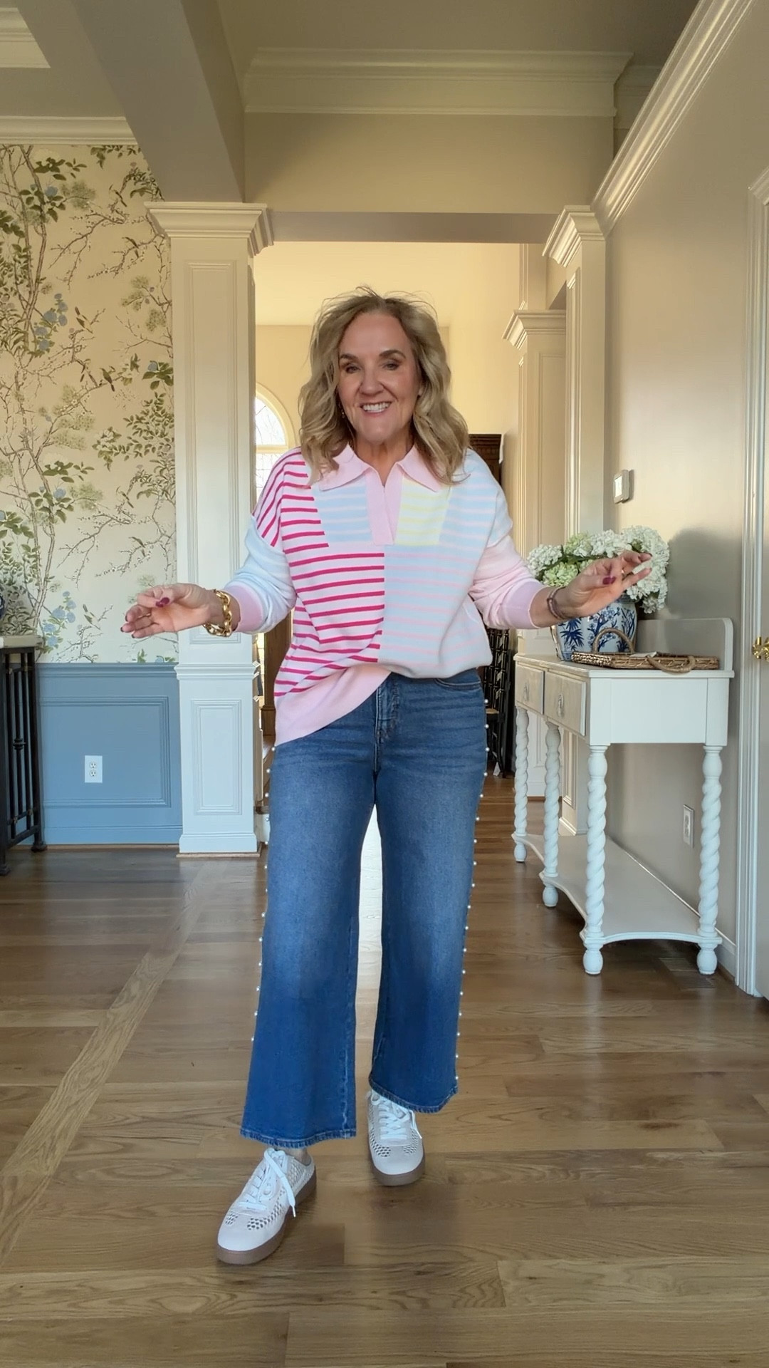 New arrivals at Belk!!! Oh my gosh this is your spring capsule! Sizing is all true to size with the following exceptions 
I sized down in the pearl trimmed jeans to a 6
The joggers are a medium petite 

Easter outfits, Easter dress, travel outfit, pink striped dress, neutral cardigan, tan cardigan, spring capsule

#LTKSaleAlert #LTKPetite #LTKOver40