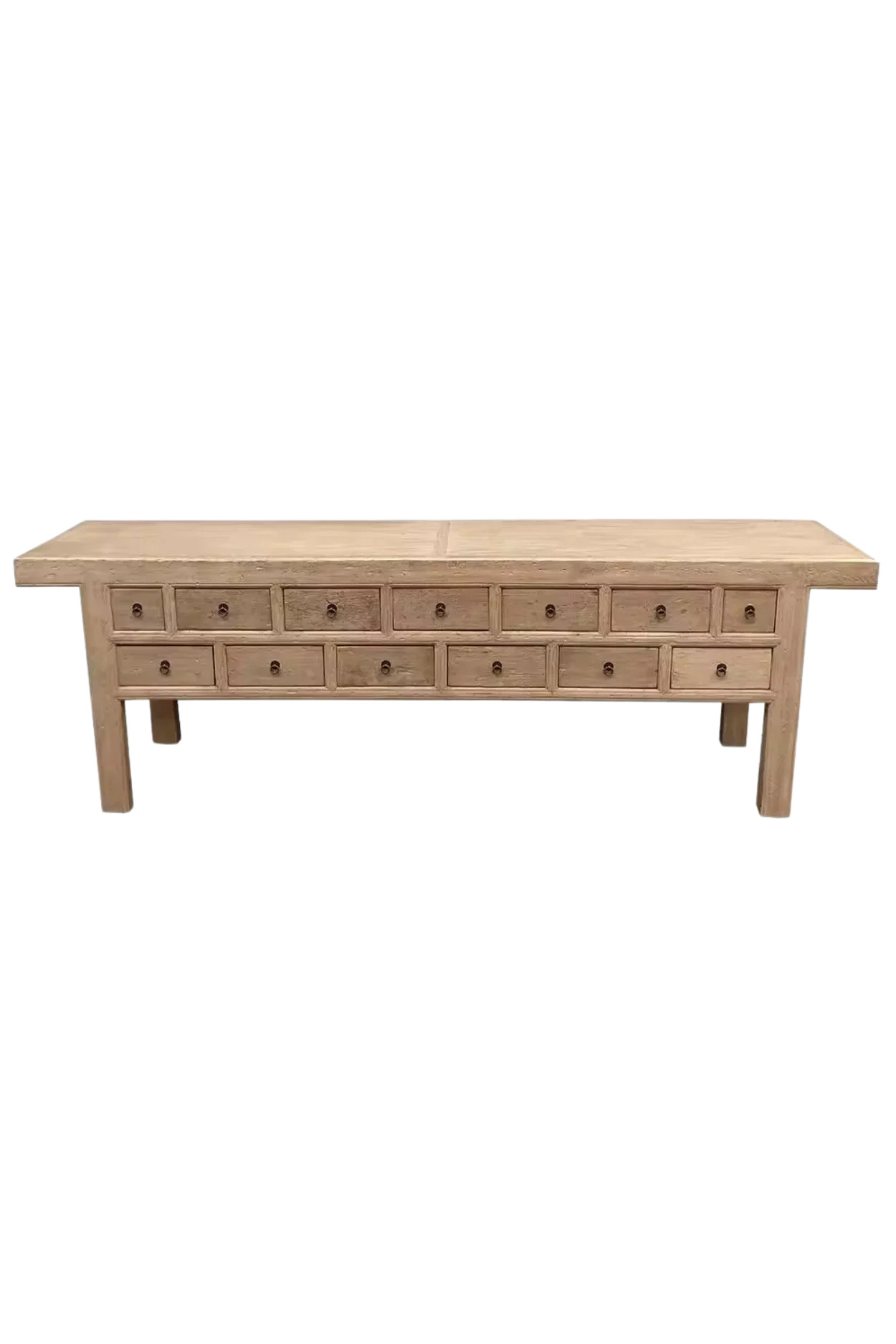 Vintage Studio Elm Wood 13-Drawer Console Table | Luxe B Co