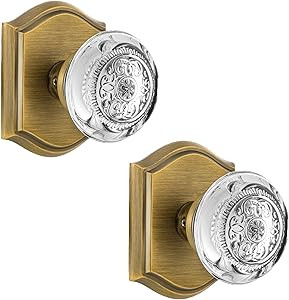 2 Pack Crystal Glass Dummy Door Knob, Hall and Closet Dummy Door Knob Non-Turning Single Side, An... | Amazon (US)