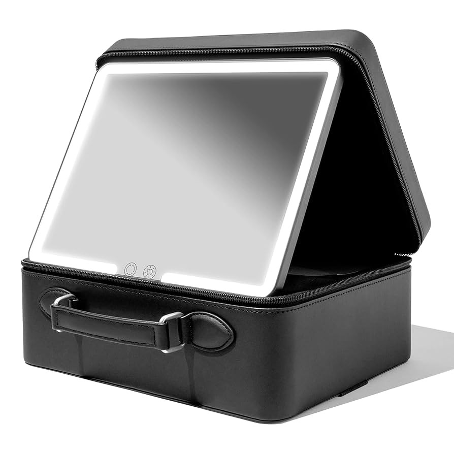 Vanity Planet Baia Black LED Lighted Travel Makeup Bag With Customized Storage | Amazon (US)