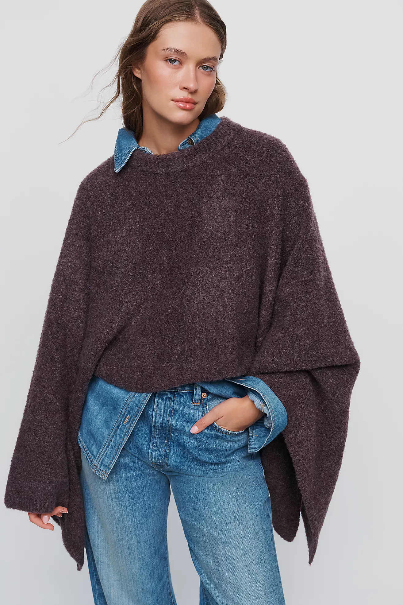 By Anthropologie Wool Blend Poncho | Anthropologie (US)