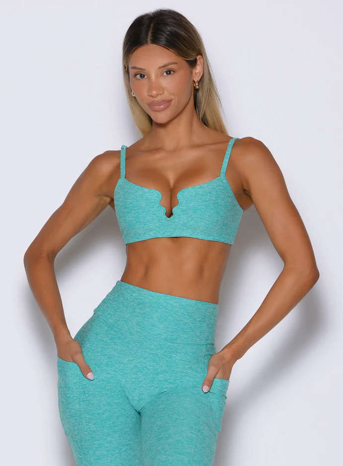 Aqua Blue Push Up Workout Bra | Bombshell Sportswear | Bombshell Sportswear