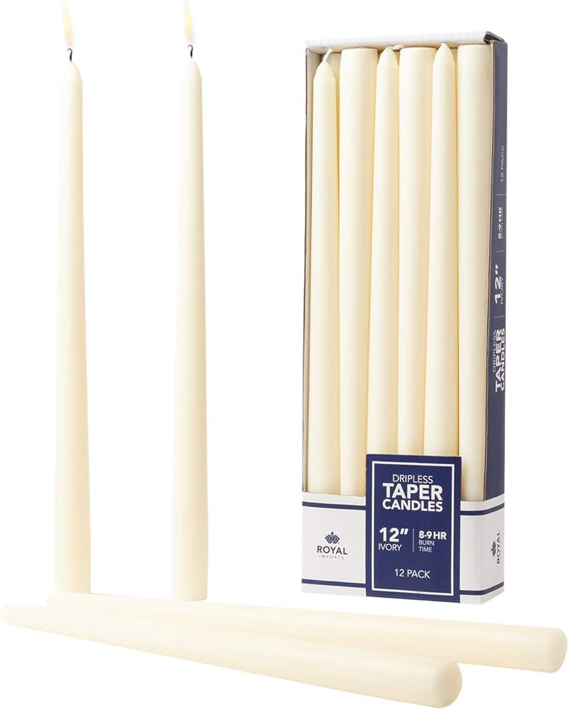 Royal Imports Unscented Taper Candles, Elegant Premium Quality, Dripless & Smokeless, Hand-Dipped... | Amazon (US)