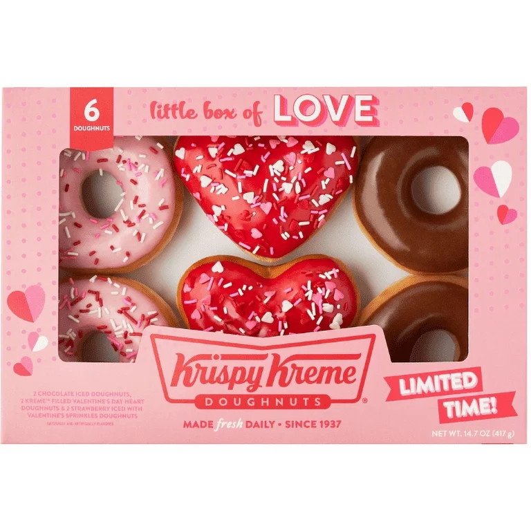 Krispy Kreme Little Box of Love Assorted Doughnuts, 6 Count | Walmart (US)