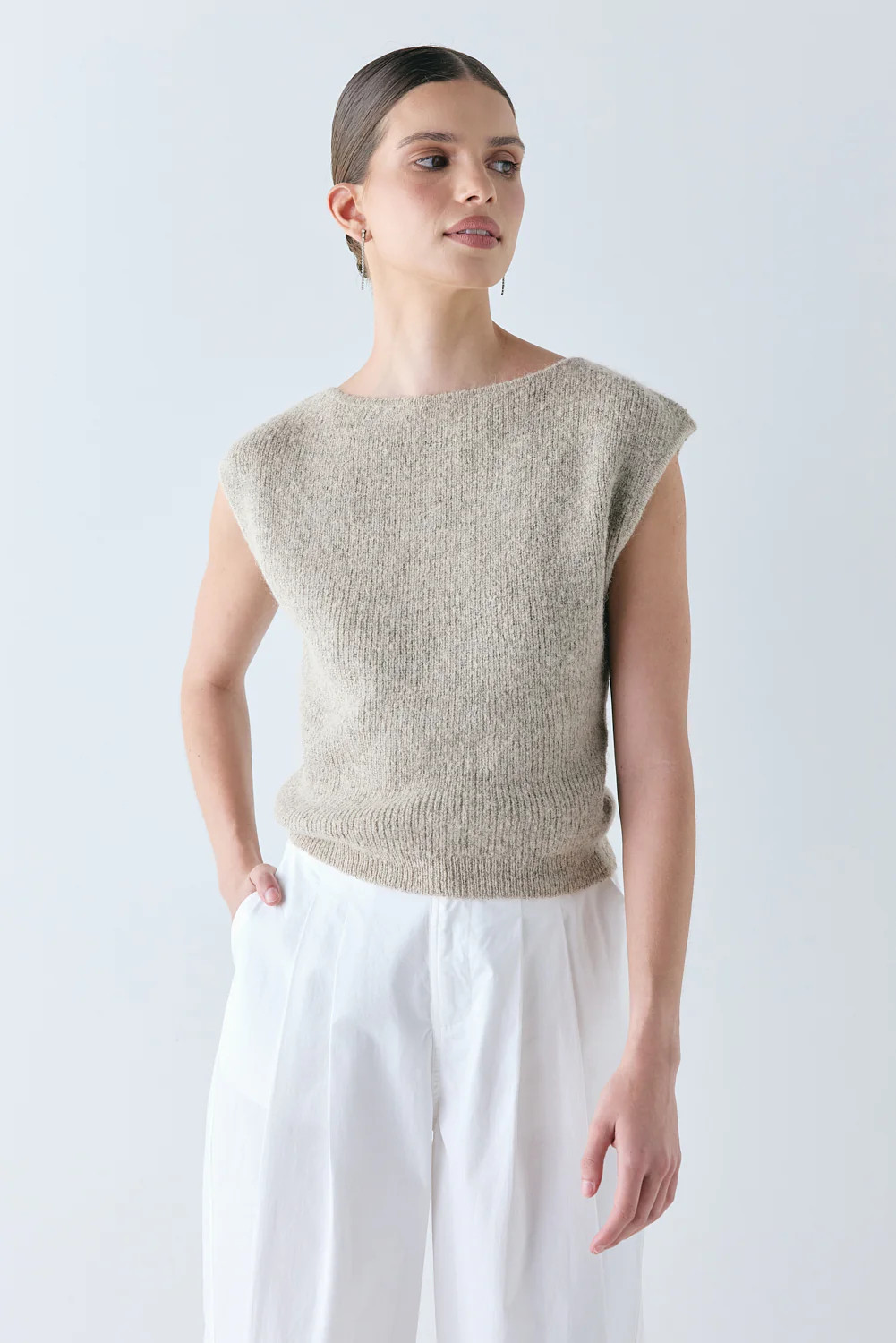 Greta Knit Top Oat | VRG Grl