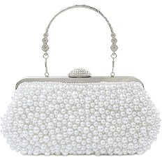 TOPFIVE Women's Pearl Beaded Clutch Evening Handbags for Formal Bridal Wedding Clutch Purse Prom ... | Amazon (US)