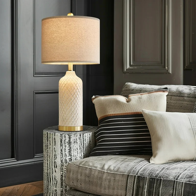 Oneach Ceramic Table Lamps Set of 2 for Living Room Bedroom 24.25" Modern Bedside Nightstand Lamp... | Walmart (US)