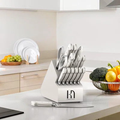 Kitchen Knife Block Set, 15-Piece Enduring Ultra Sharp Knife Set, Japanese High Carbon Stainless Steel, Premium Forged Knives for Kitchen and Professi | Wayfair North America