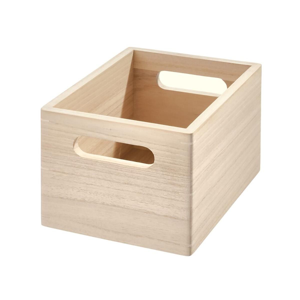 THE HOME EDIT Wooden Narrow All Purpose Bin Sand | The Container Store