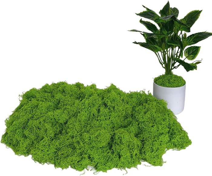 Fake Moss Decor Potted Plants, 7.05OZ Light Green Artificial Moss for Crafts Faux Moss Decoration... | Amazon (US)