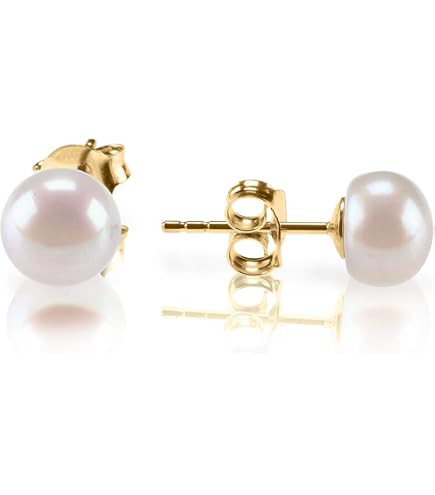 PAVOI 925 Sterling Silver Shell Pearl Earrings for Women, 14K Gold Plated | Amazon (US)