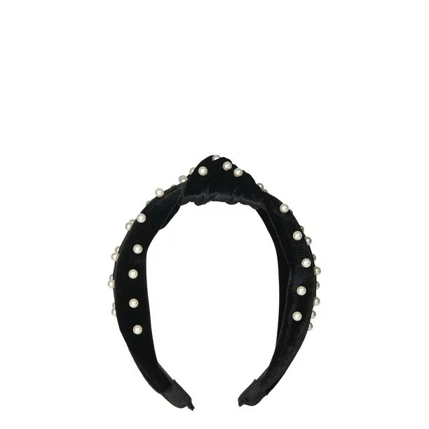 Hairitage Stylish Knotted Headband with Pearls Black, 1PC - Walmart.com | Walmart (US)