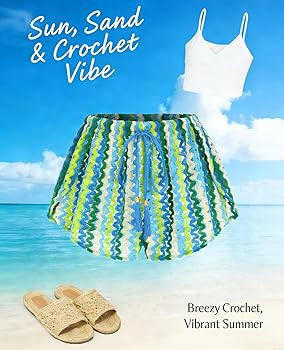 ZAFUL Beach Shorts for Women Cover Up 2026 Vacation Boho High Waisted Drawstring Lace Crochet Swi... | Amazon (US)