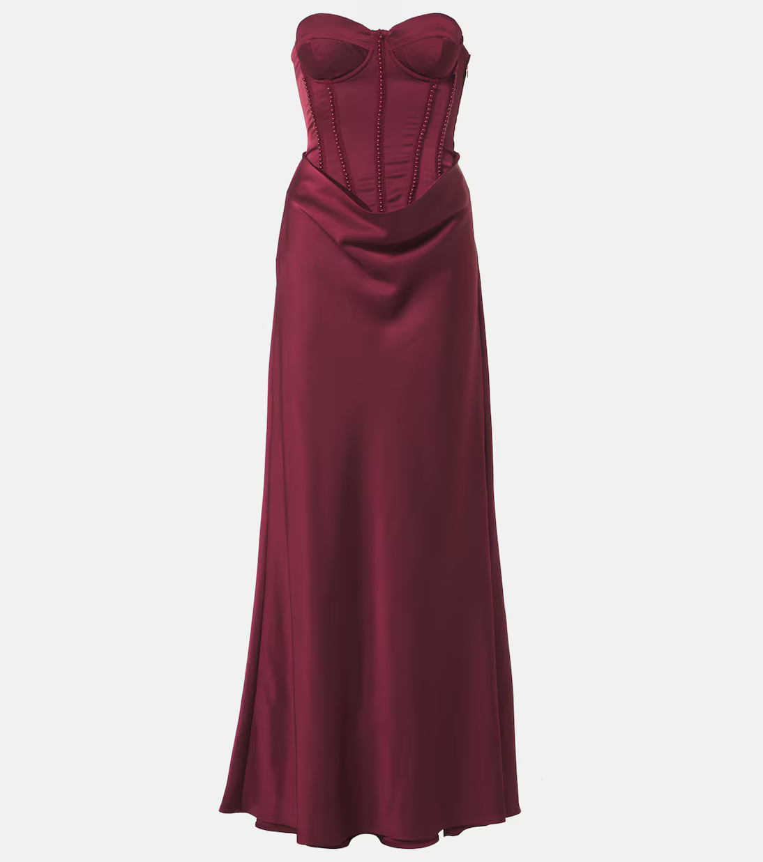 Embellished draped satin corset gown | Mytheresa (UK)