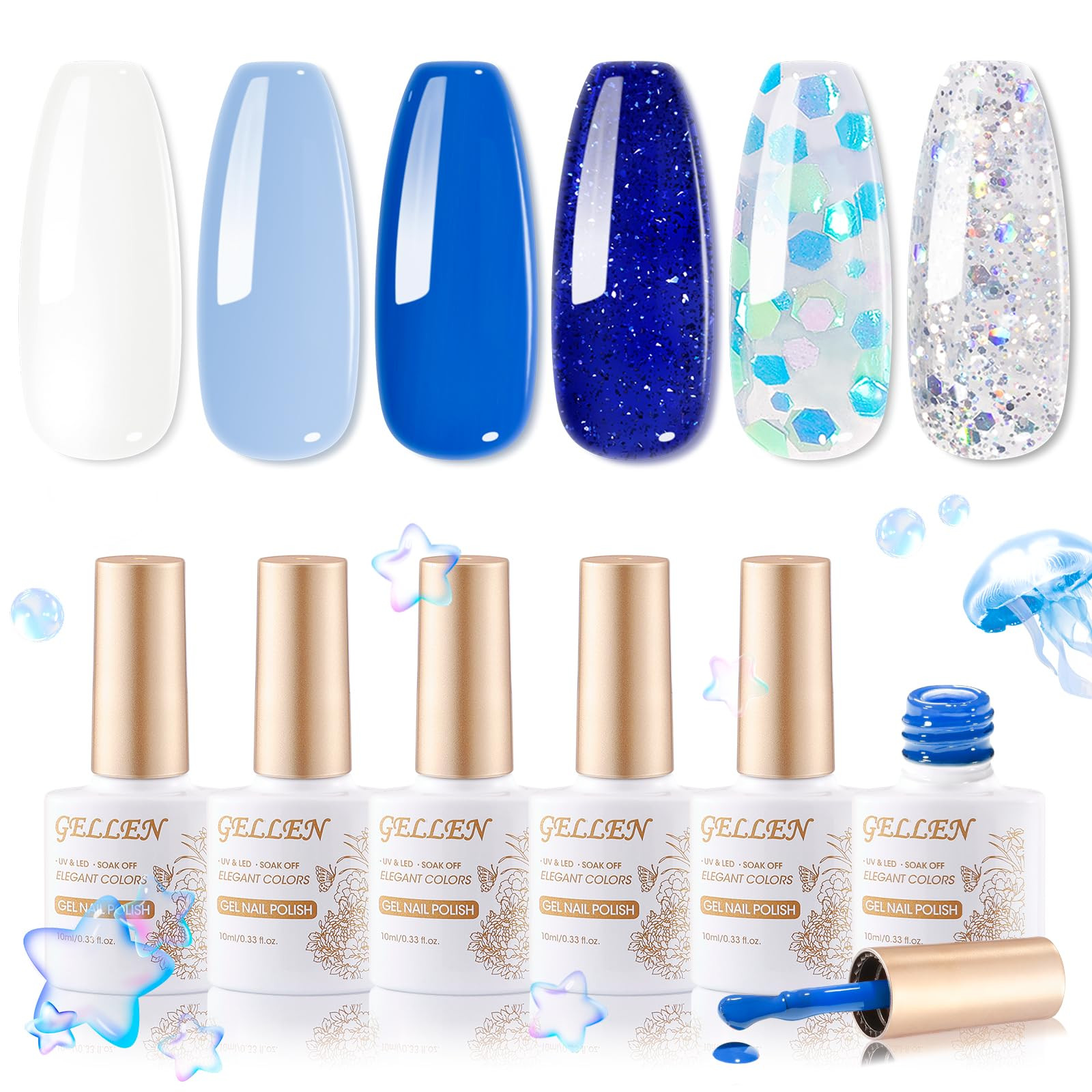 Gellen Gel Nail Polish Kit - 6 Colors 10ML Elegant Brown Nude Neutral Pink Gel Polish, Winter Fal... | Amazon (US)
