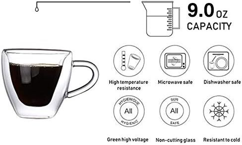 Ls opTImal Heart Shaped Double Walled Insulated Glass Coffee Mugs or Tea Cups, Double Wall Glass ... | Amazon (US)