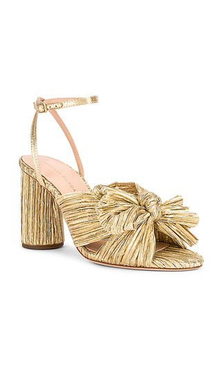 Camellia Pleated Knot Sandal in Gold | Revolve Clothing (Global)