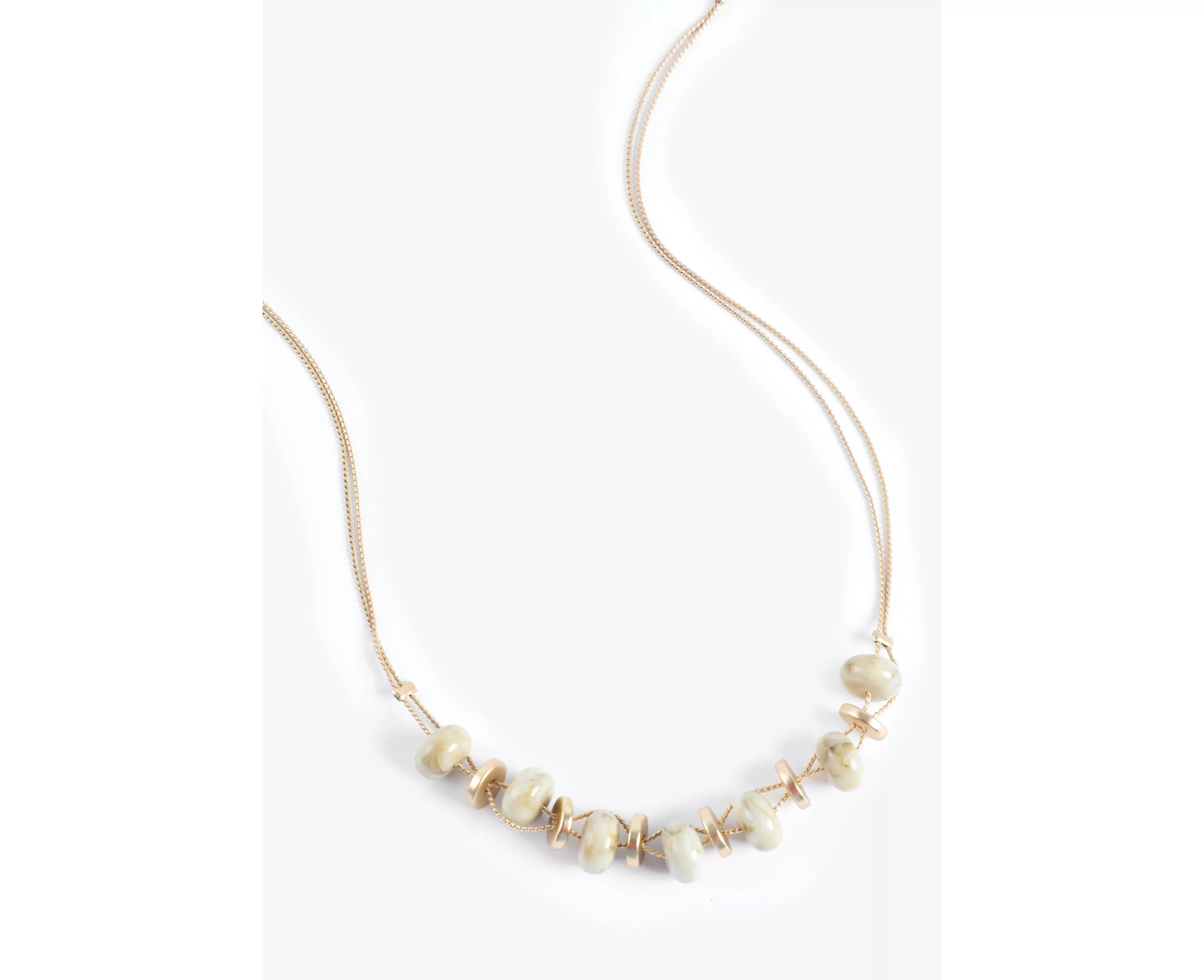 Gold Neutral Beaded Necklace | maurices | Maurices