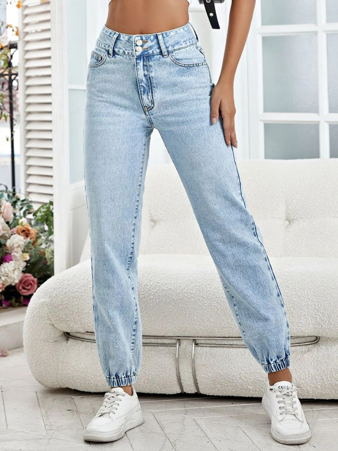 High Waist Jeans with Pockets S | Casual Chic Boutique