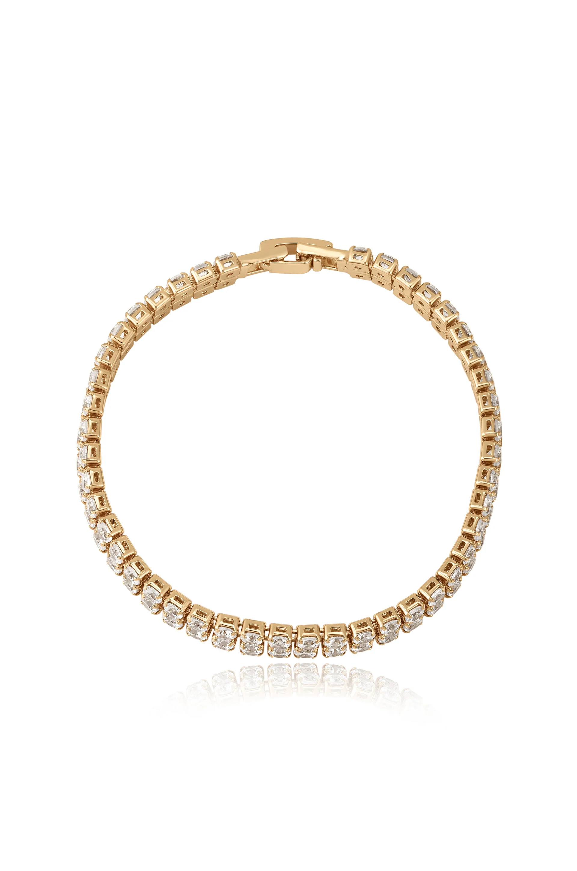 Crystal Double Layered 18k Gold Plated Tennis Bracelet | Ettika