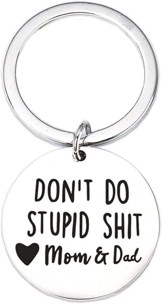 Funny Keychain Gift for Teenager from Mom, Don't Do Stupid Shit Keychain, Gift for Son Daughter K... | Amazon (US)