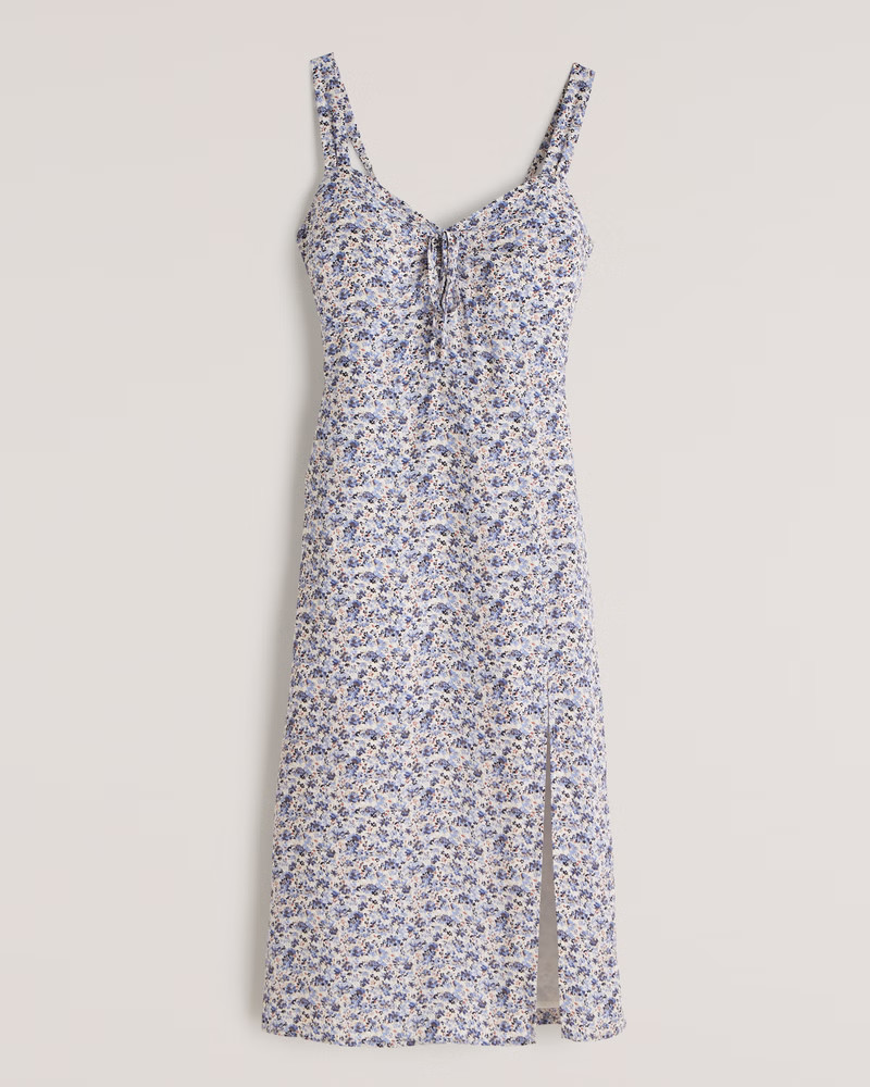 Cinch-Front Midi Dress | Abercrombie & Fitch (US)