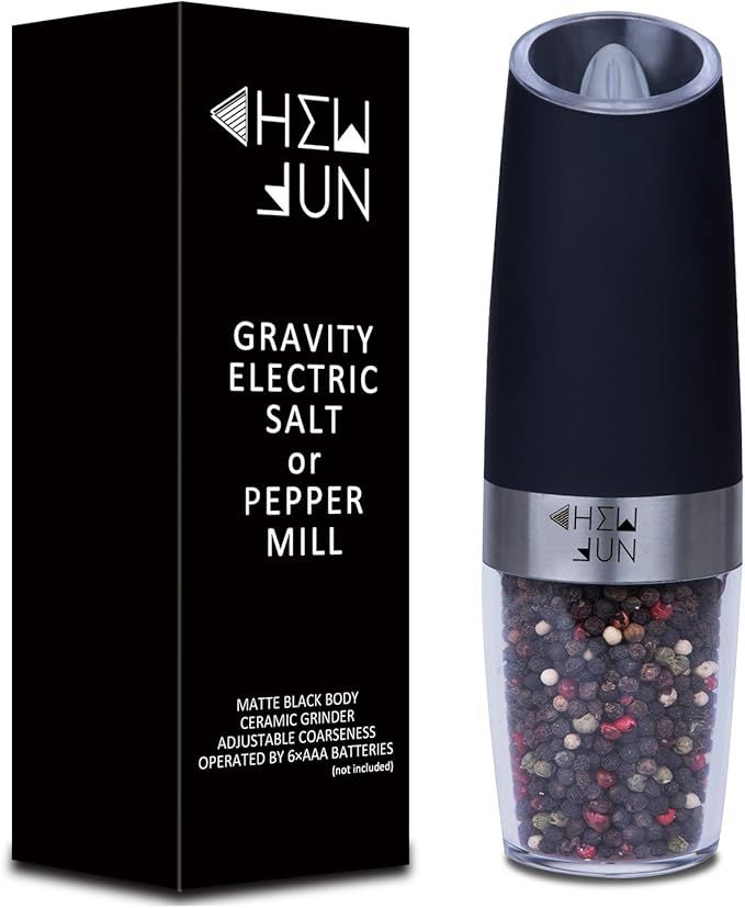 Electric Gravity Pepper Grinder or Salt Mill with Adjustable Coarseness Automatic Pepper Mill Gri... | Amazon (US)