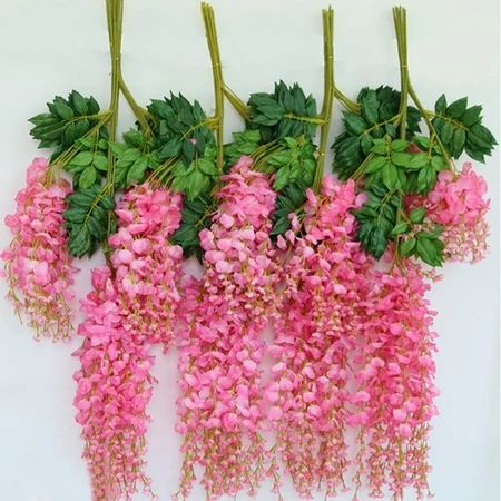 Artificial Silk Wisteria Hanging Plants for Wedding Party Home Garden Decor Decorative Hanging Flowe | Walmart (US)
