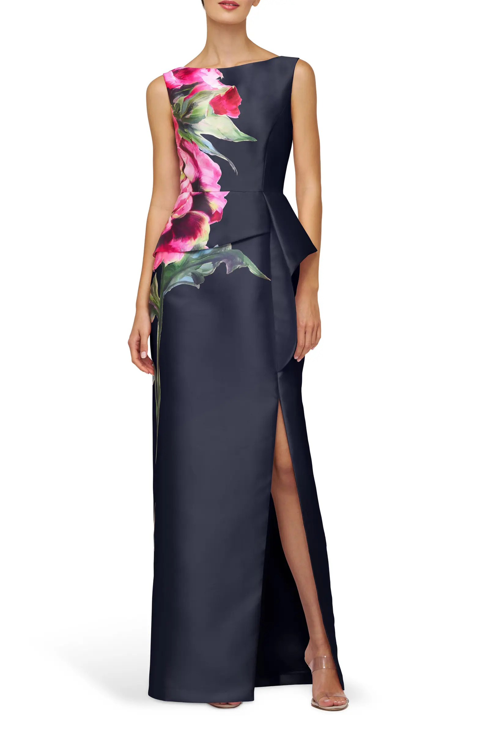 Luciana Placed Floral Column Gown | Nordstrom