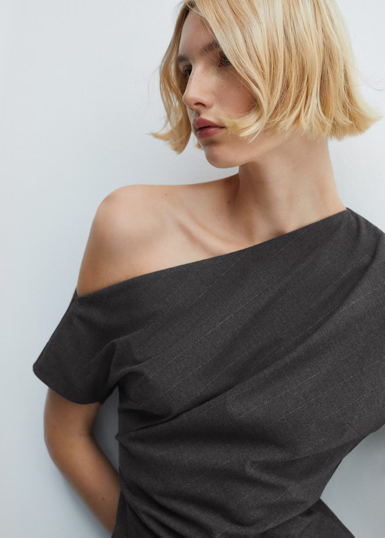 Vestito asimmetrico spacco laterale -  Donna | Mango Italia | Mango IT