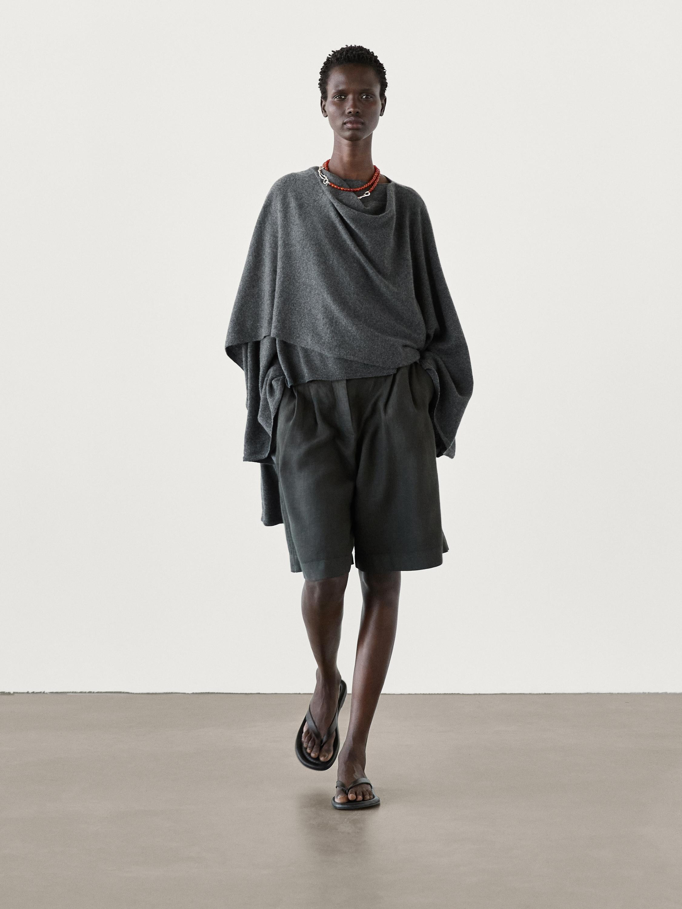 100% cashmere cape sweater | Massimo Dutti US